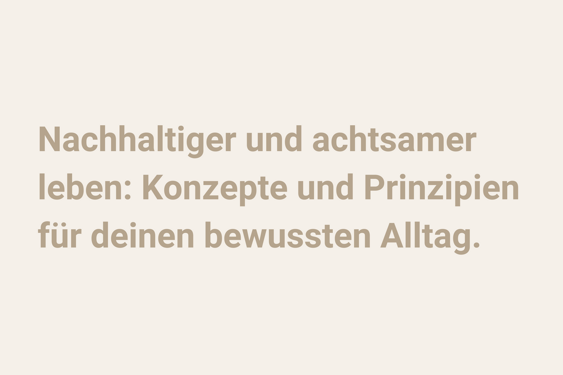 Nachhaltiger und achtsamer leben: Konzepte und Prinzipien für deinen bewussten Alltag
