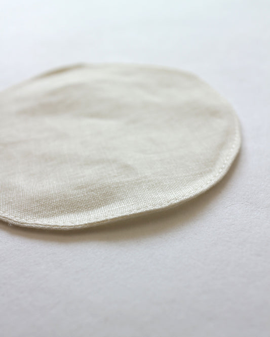 Waschbare Abschminkpads aus reinem Bio-Leinen im 5er Set, Offwhite