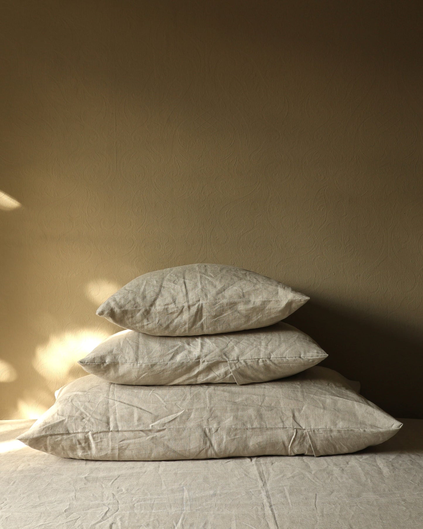 Kissenbezug 50x90 cm aus reinem Bio-Leinen, Flachs (UNDYED)