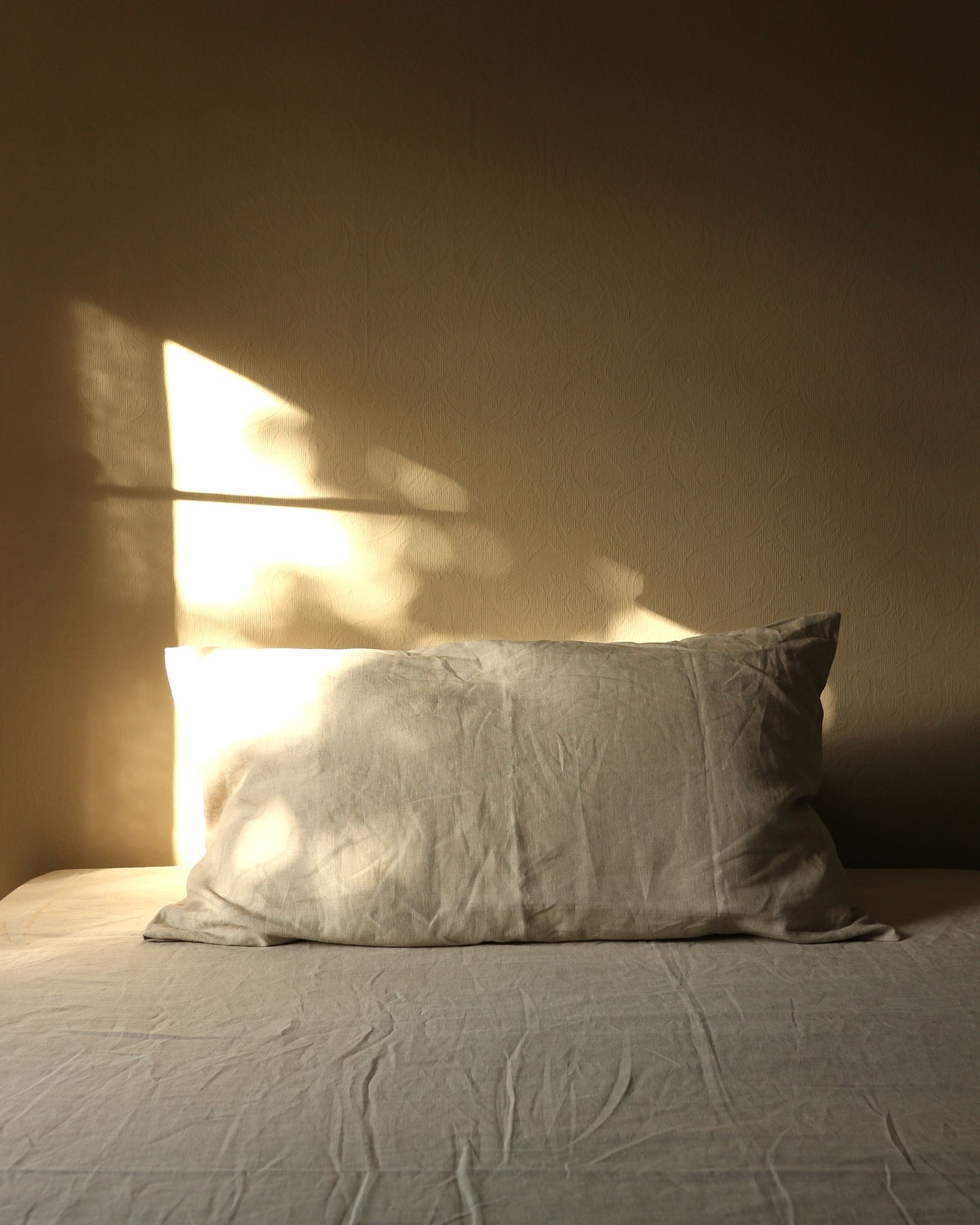 Kissenbezug 50x90 cm aus reinem Bio-Leinen, Flachs (UNDYED)