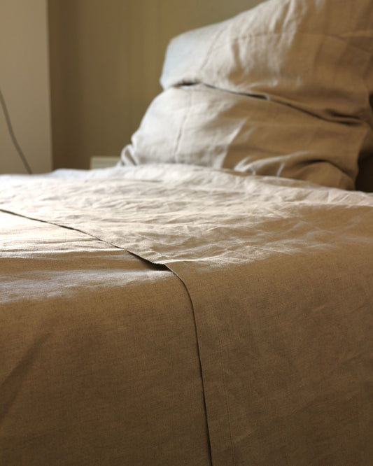 Tagesdecke aus reinem Bio-Leinen, Flachs (UNDYED)