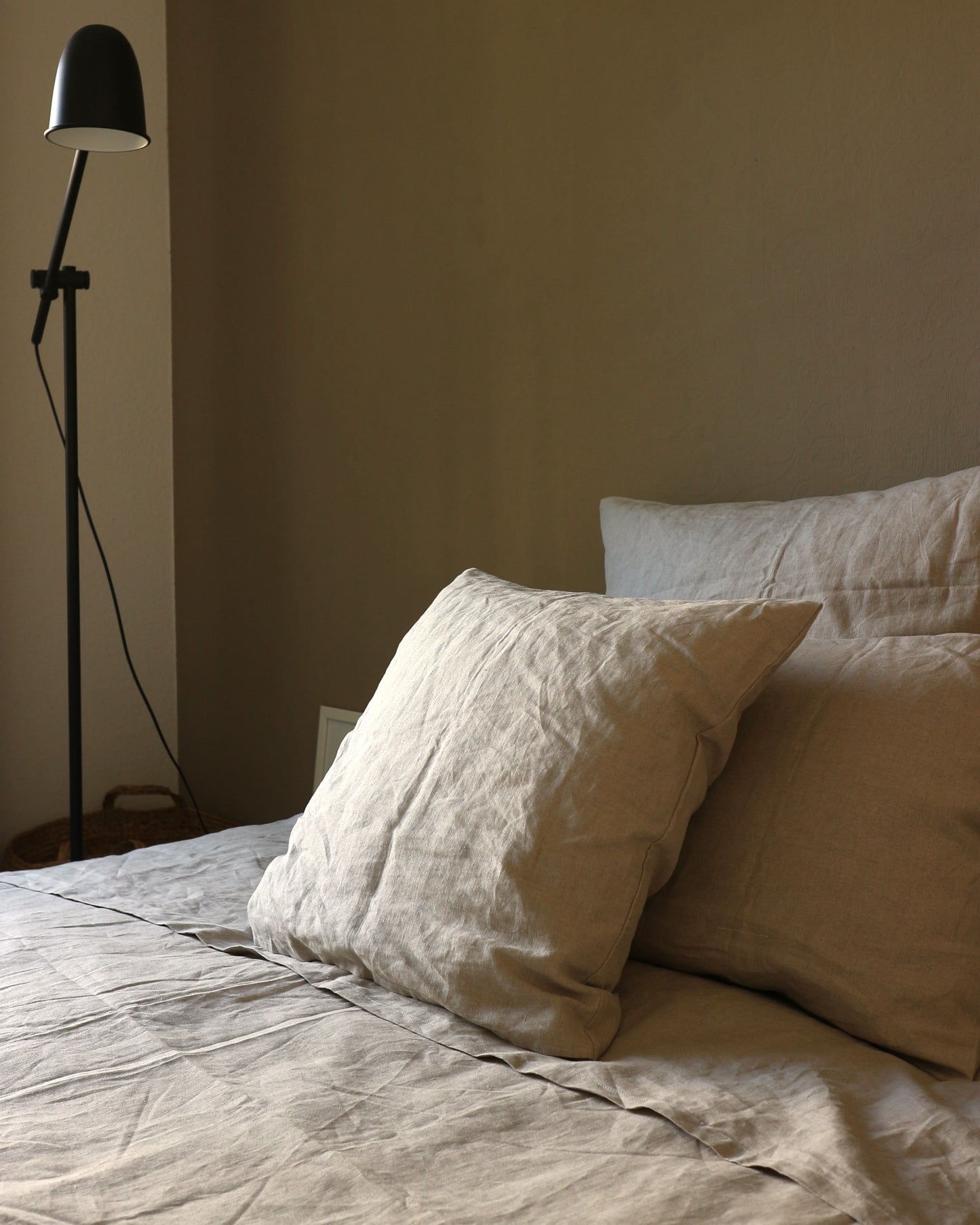 Kissenbezug 50x50 cm aus reinem Bio-Leinen, Flachs (UNDYED)