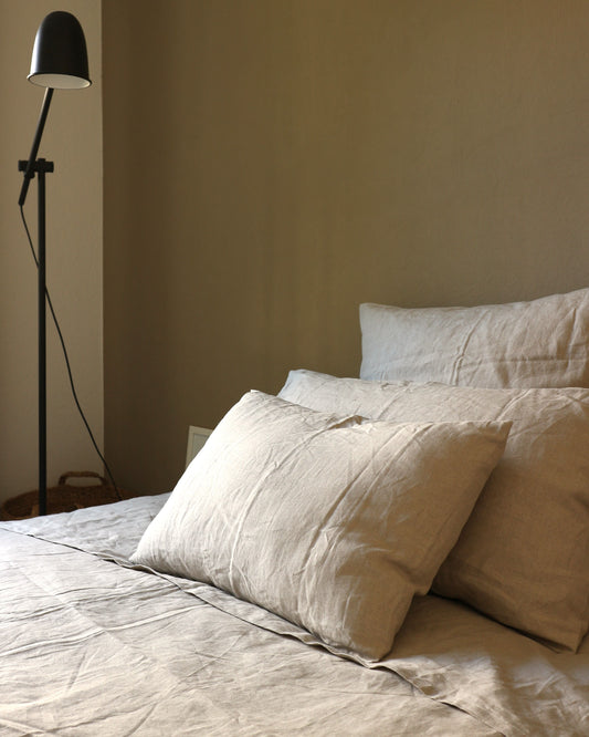 Kissenbezug 40x60 cm aus reinem Bio-Leinen, Flachs (UNDYED)