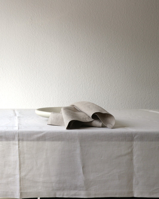 Leinenservietten im 2er Set aus reinem Bio-Leinen, Flachs (UNDYED)