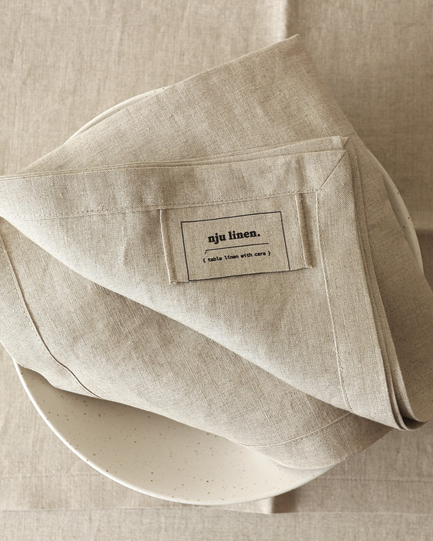 Leinenservietten im 2er Set aus reinem Bio-Leinen, Flachs (UNDYED)