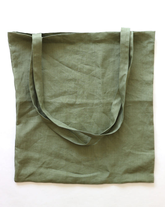 Leinentasche aus reinem Bio-Leinen, Olivgrün