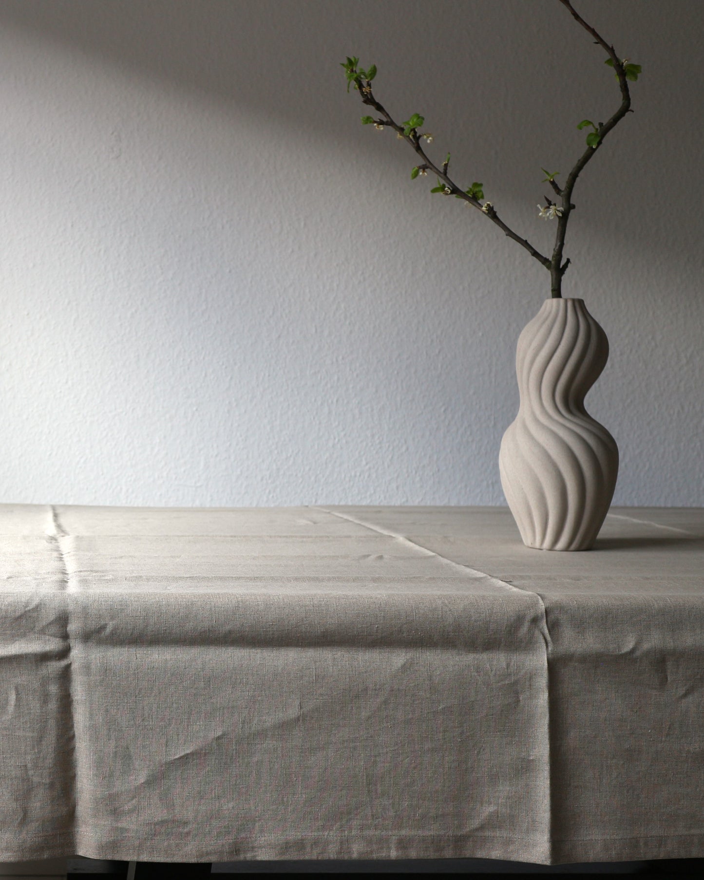 Leinentischdecke aus reinem Bio-Leinen, Flachs (UNDYED)