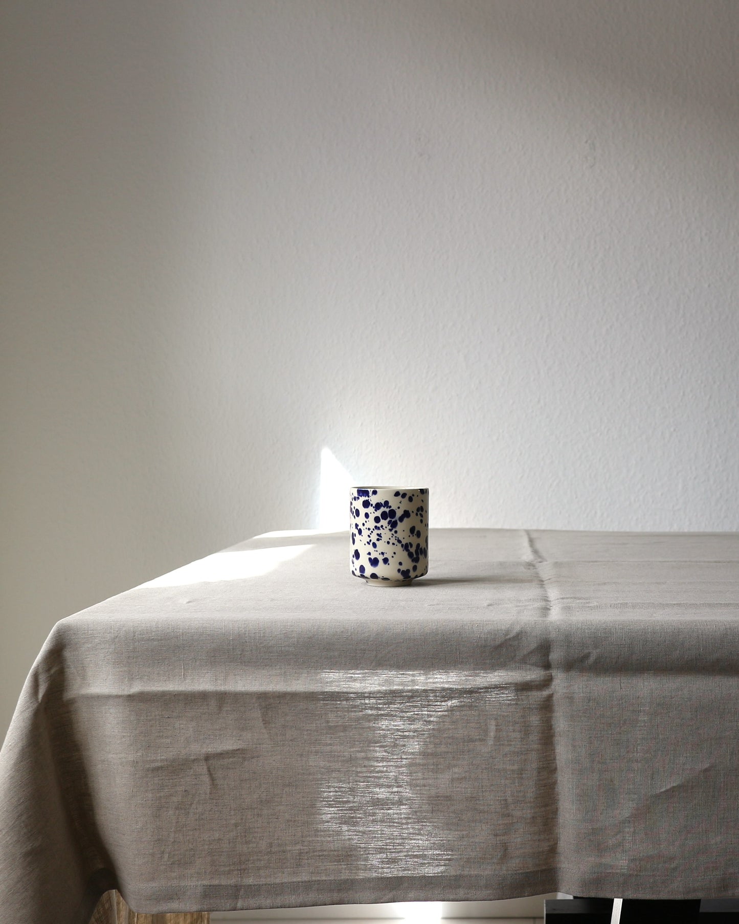 Leinentischdecke aus reinem Bio-Leinen, Flachs (UNDYED)