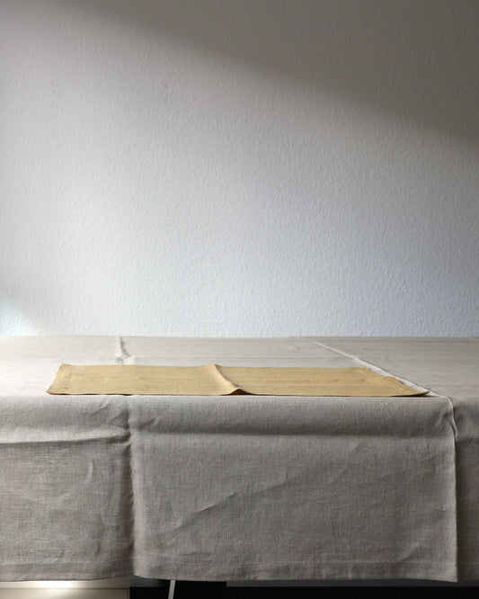 Leinen-Tischsets im 2er Set aus reinem Bio-Leinen, Honiggelb