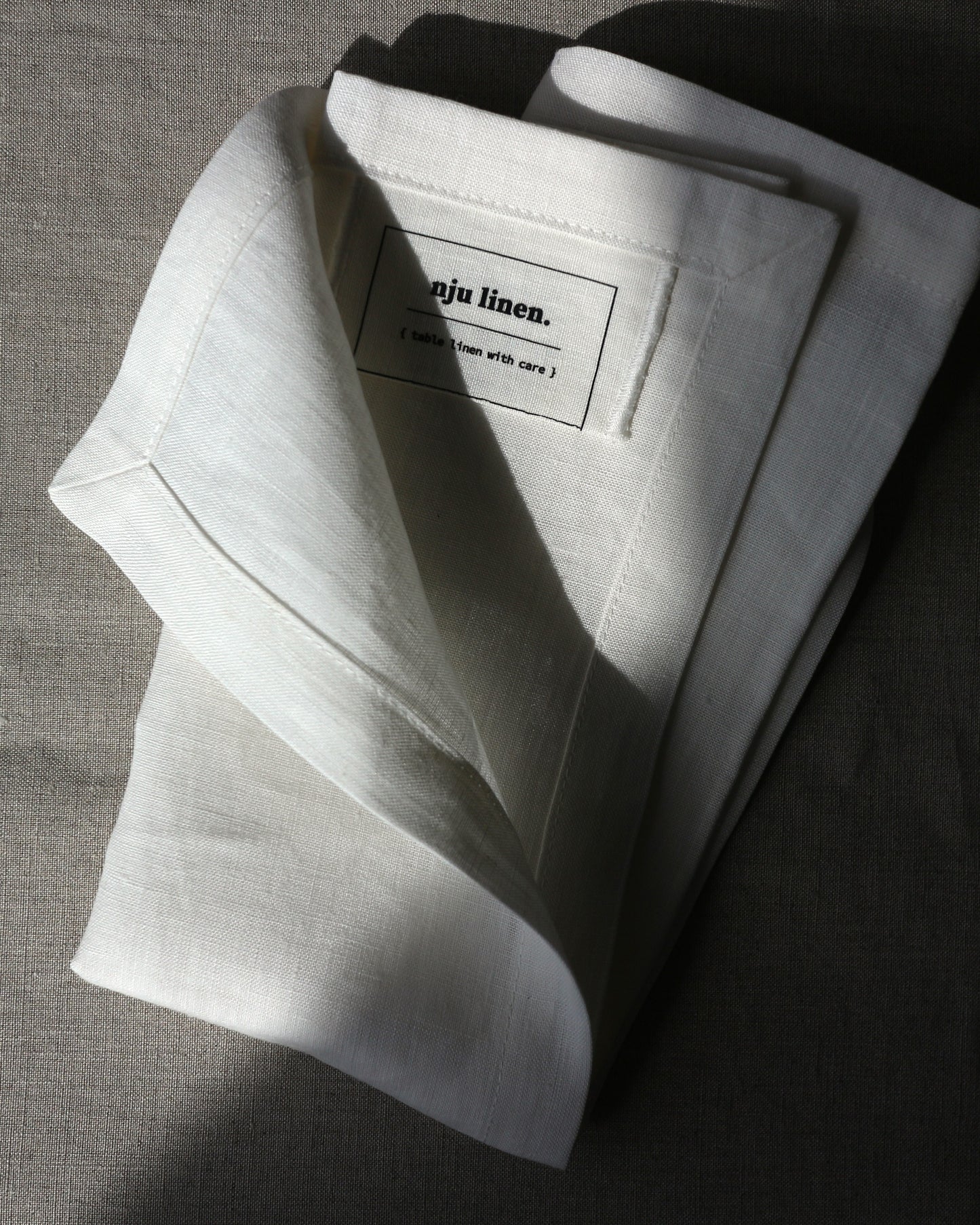 Leinentischdecke aus reinem Bio-Leinen, Offwhite