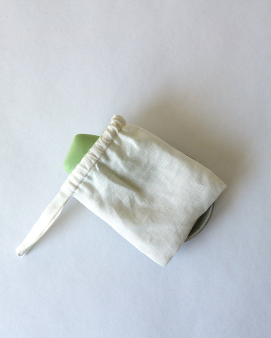 Seifensäckchen aus reinem Bio-Leinen, Offwhite