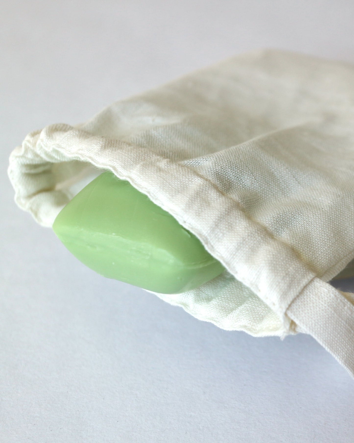 Seifensäckchen aus reinem Bio-Leinen, Offwhite