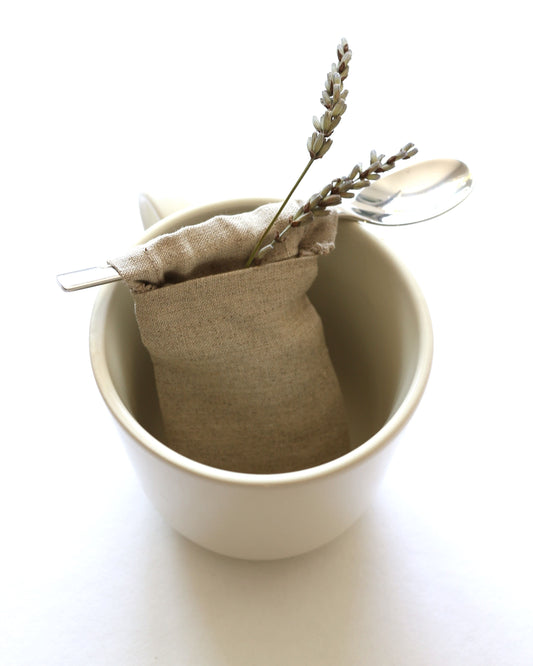 Befüllbare Teebeutel aus reinem Bio-Leinen im 3er Set, Flachs (UNDYED)