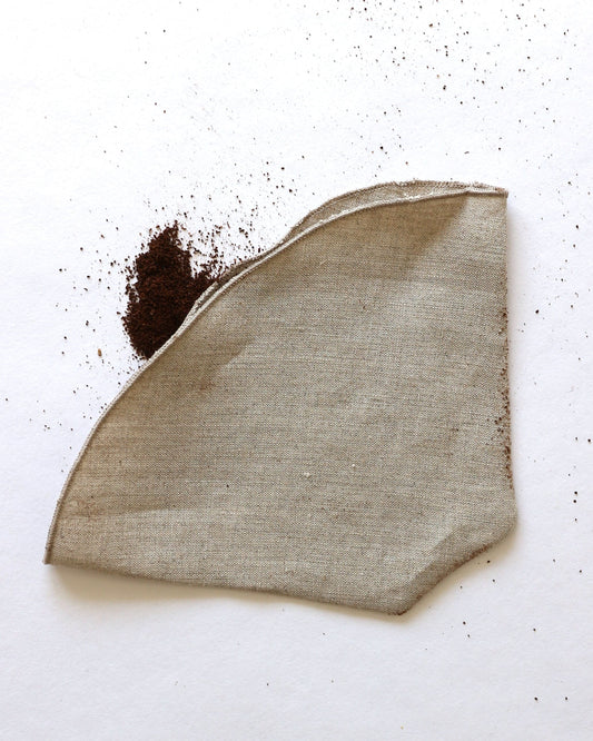 Wiederverwendbare Kaffeefilter aus reinem Bio-Leinen im 3er Set, Flachs (UNDYED)