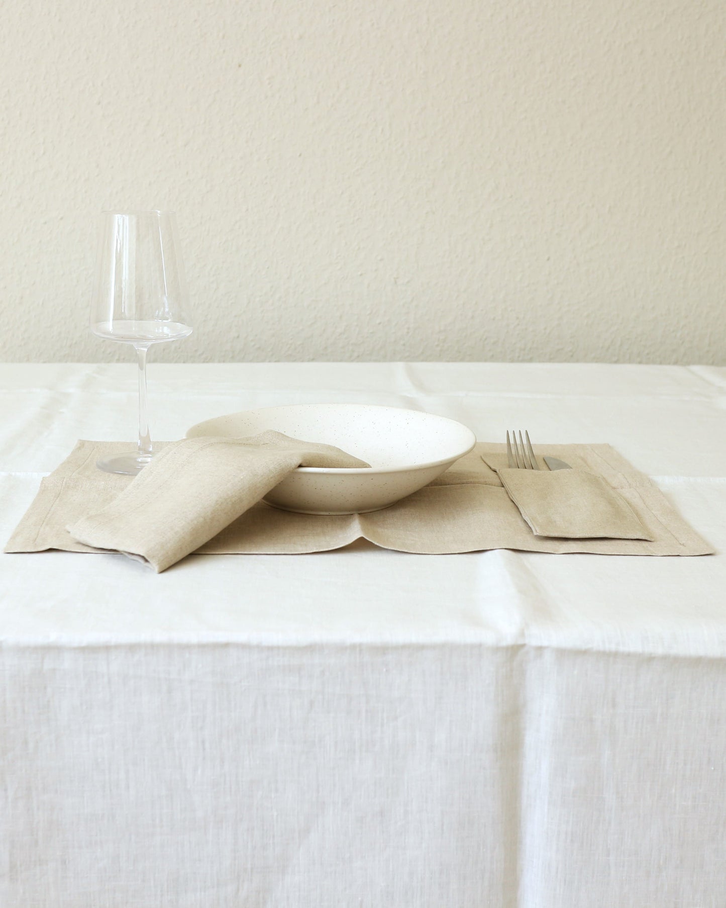 Bestecktaschen im 2er Set aus reinem Bio-Leinen, Flachs (UNDYED)