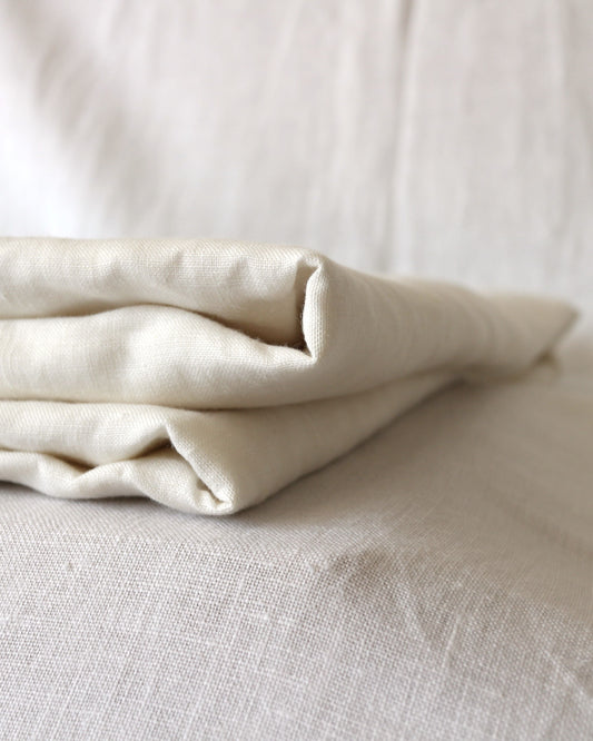 Bettlaken aus reinem Bio-Leinen, Offwhite