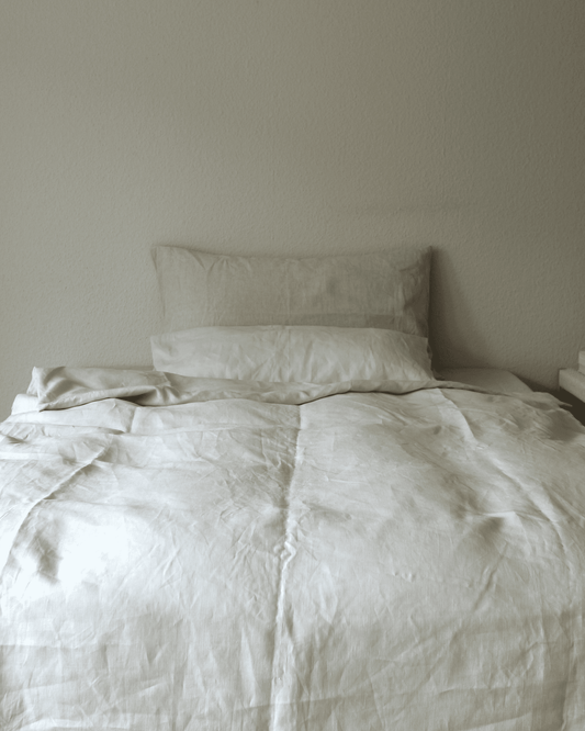 Bio-Leinenbettwäsche Set aus 100% Bio-Leinen – Auster