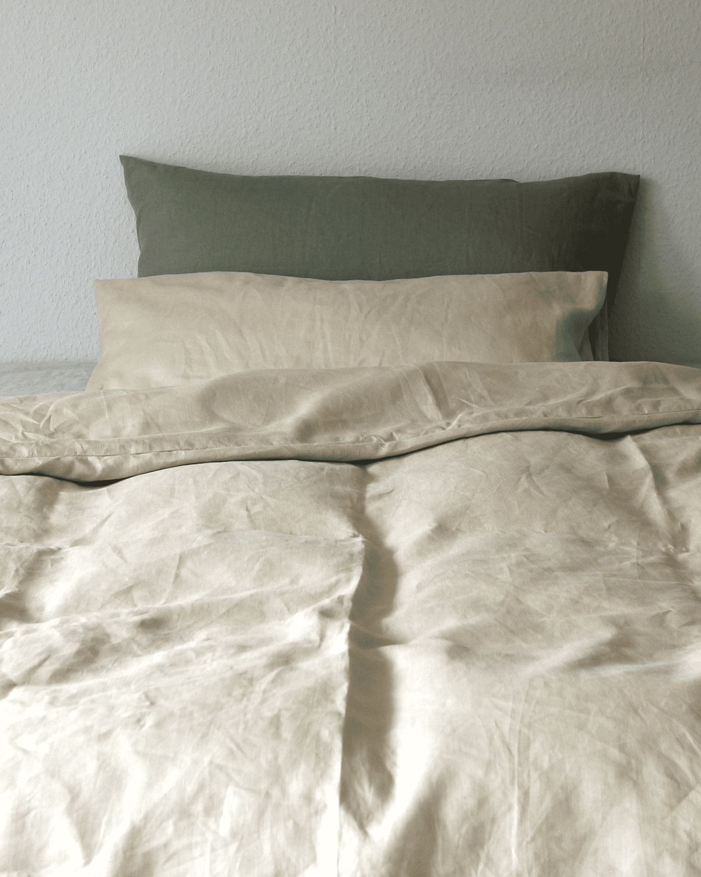 Bio-Leinenbettwäsche Set aus 100% Bio-Leinen – Sand