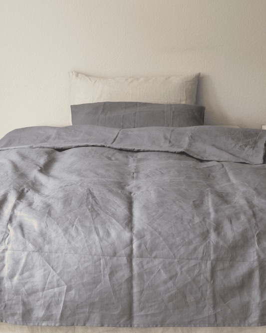 Bio-Leinenbettwäsche Set aus 100% Bio-Leinen – Schiefer