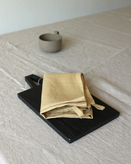 Geschirrtuch aus reinem Bio-Leinen, Honiggelb