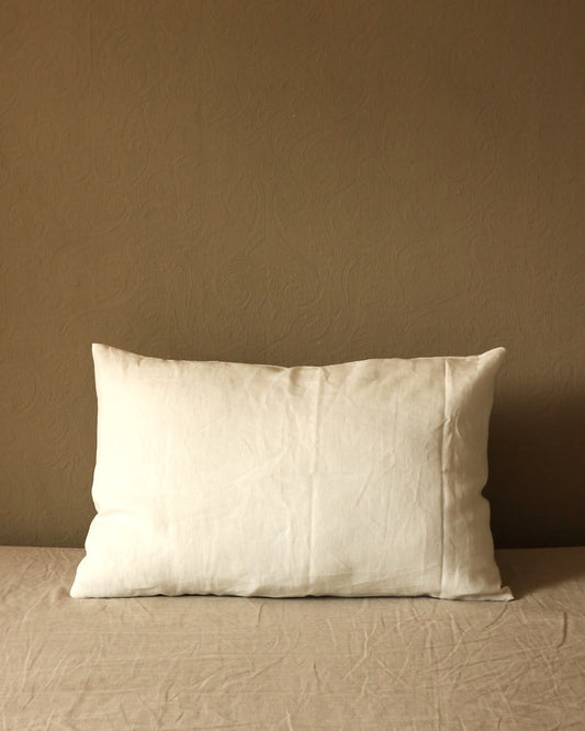 Kissenbezug 40x60 cm aus reinem Bio-Leinen, Offwhite