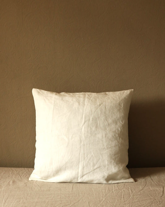 Kissenbezug 50x50 cm aus reinem Bio-Leinen, Offwhite