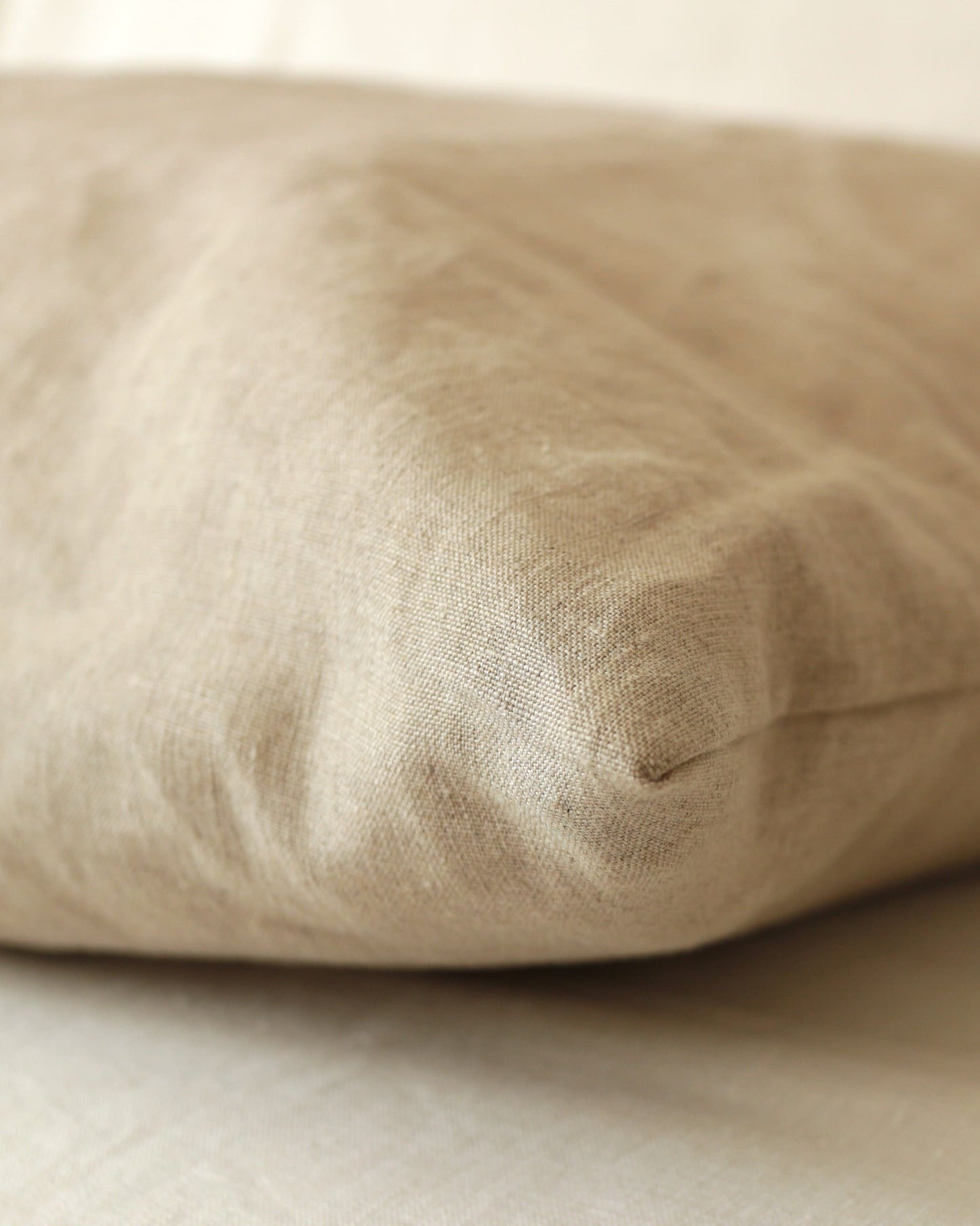 Kissenbezug 50x50 cm aus reinem Bio-Leinen, Flachs (UNDYED)