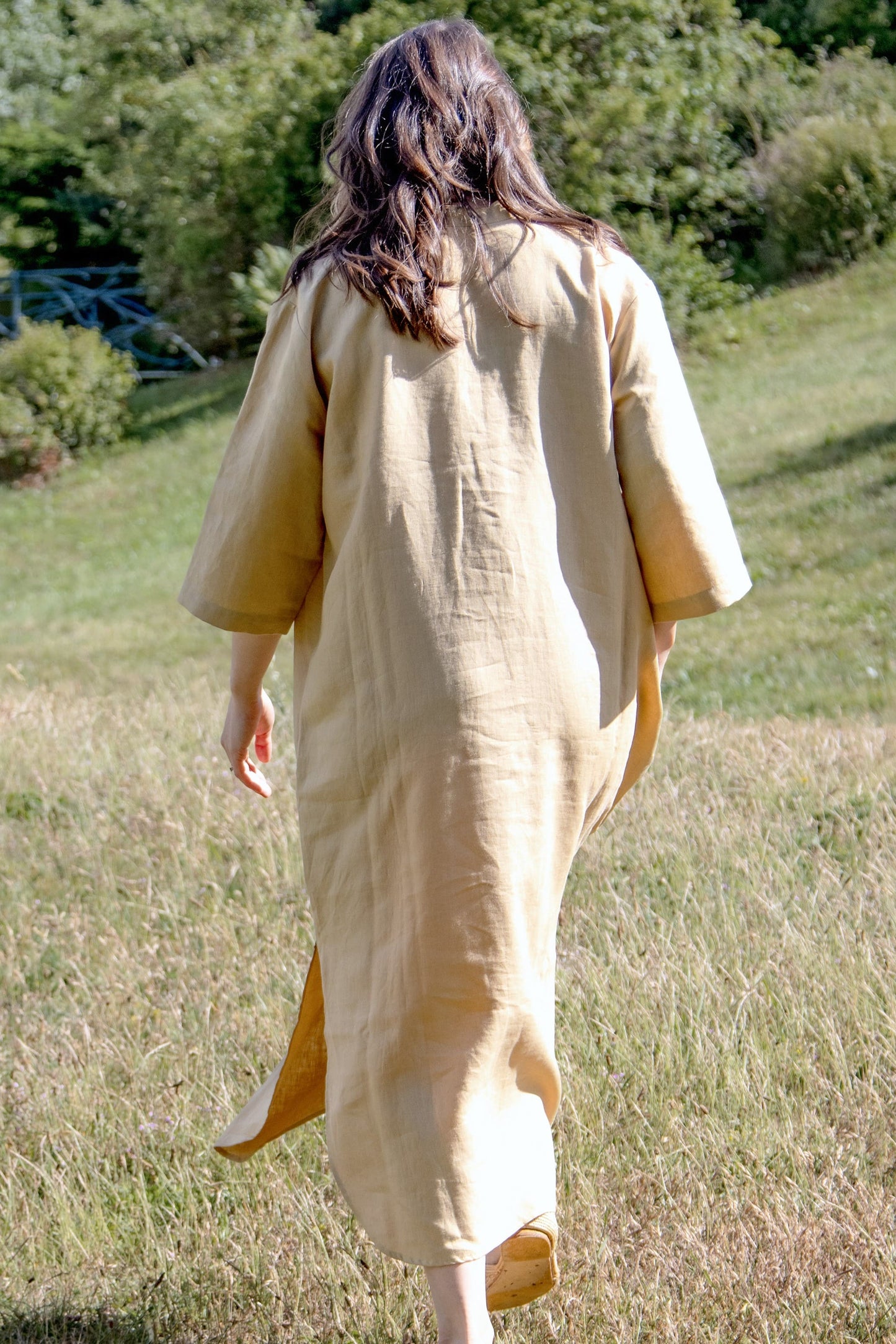 Leinenkleid in Honiggelb aus 100% Bio-Leinen