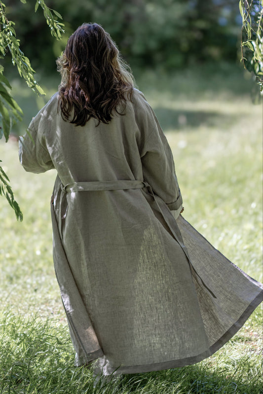 Leinenmantel in Flachs (Undyed) aus 100% Bio-Leinen