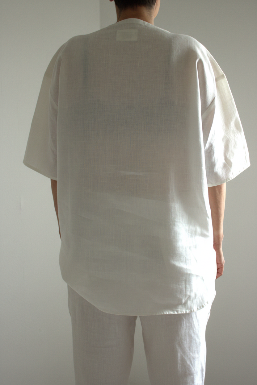 Leinen-Shirt Damen in Naturweiß aus Bio-Leinen