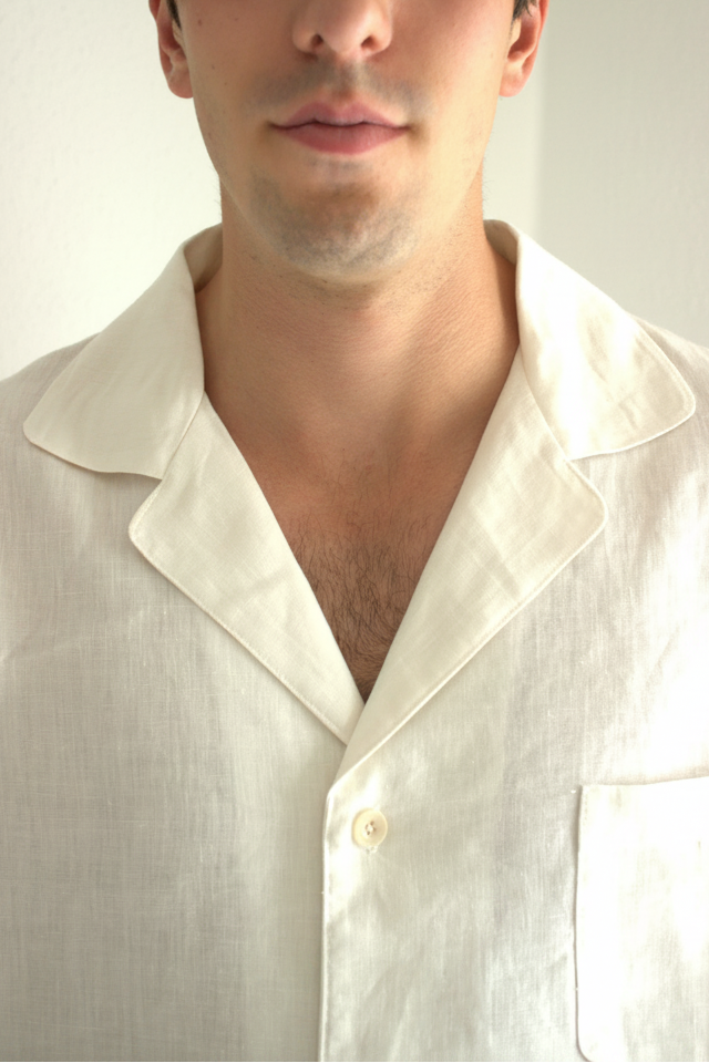 Leinen-Zweiteiler Herren in Naturweiß aus 100% Bio-Leinen