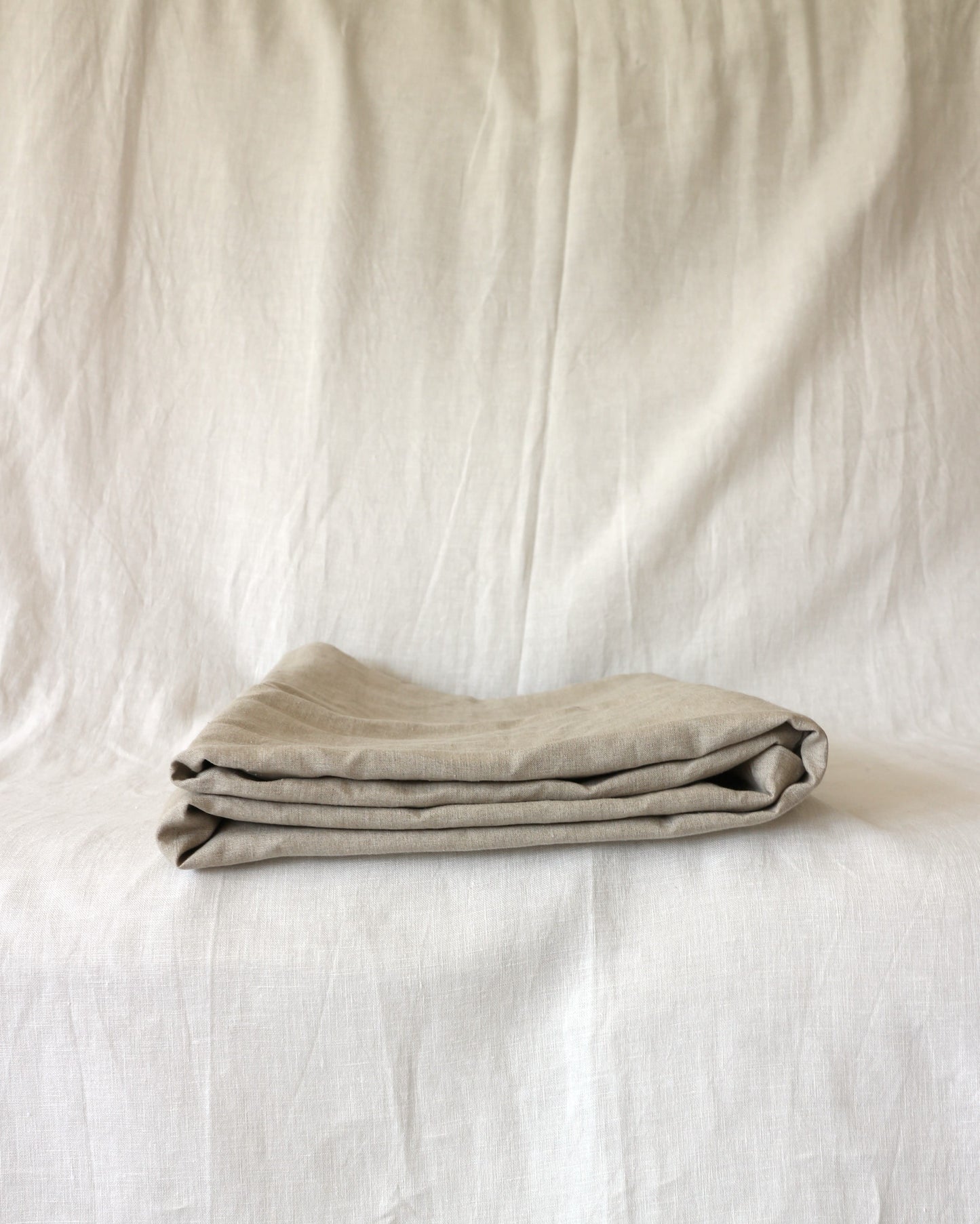 Oberleintuch aus reinem Bio-Leinen, Flachs (UNDYED)