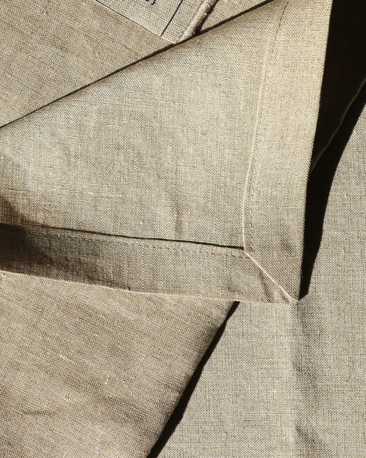 Oberleintuch aus reinem Bio-Leinen, Flachs (UNDYED)