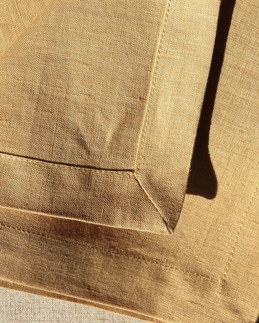 Oberleintuch aus reinem Bio-Leinen, Honiggelb