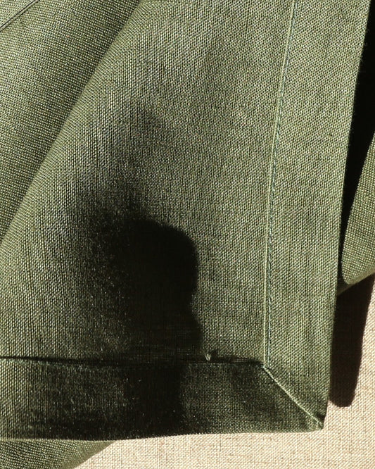 Oberleintuch aus reinem Bio-Leinen, Olivgrün