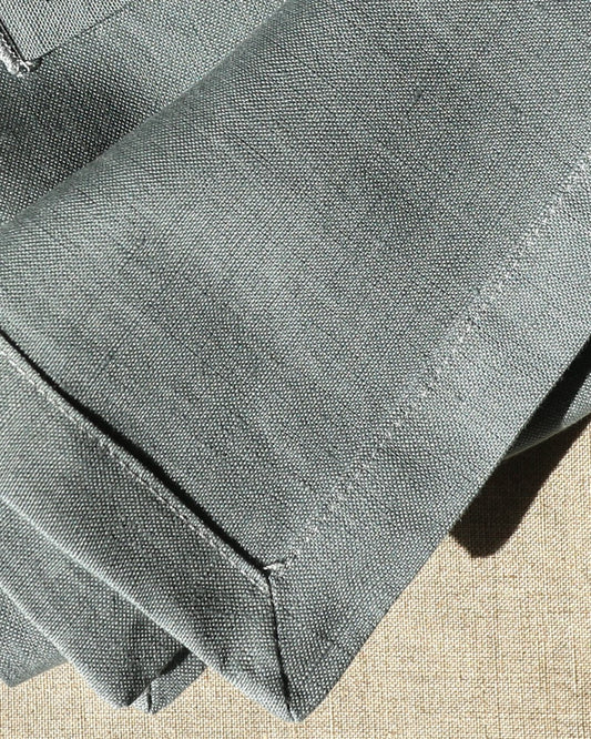 Oberleintuch aus reinem Bio-Leinen, Seeblau