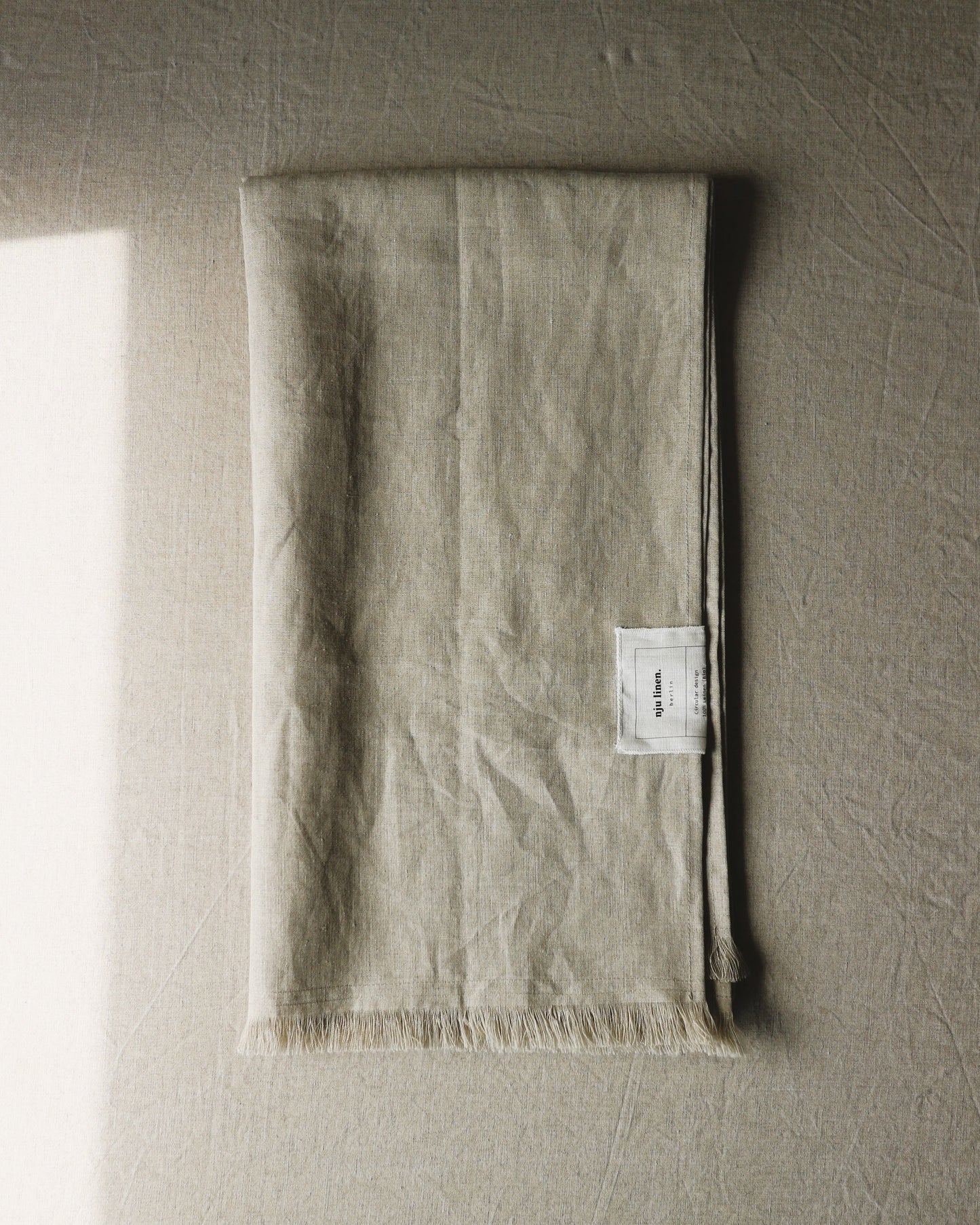 Schal mit Fransen aus reinem Bio-Leinen, Flachs (Undyed)