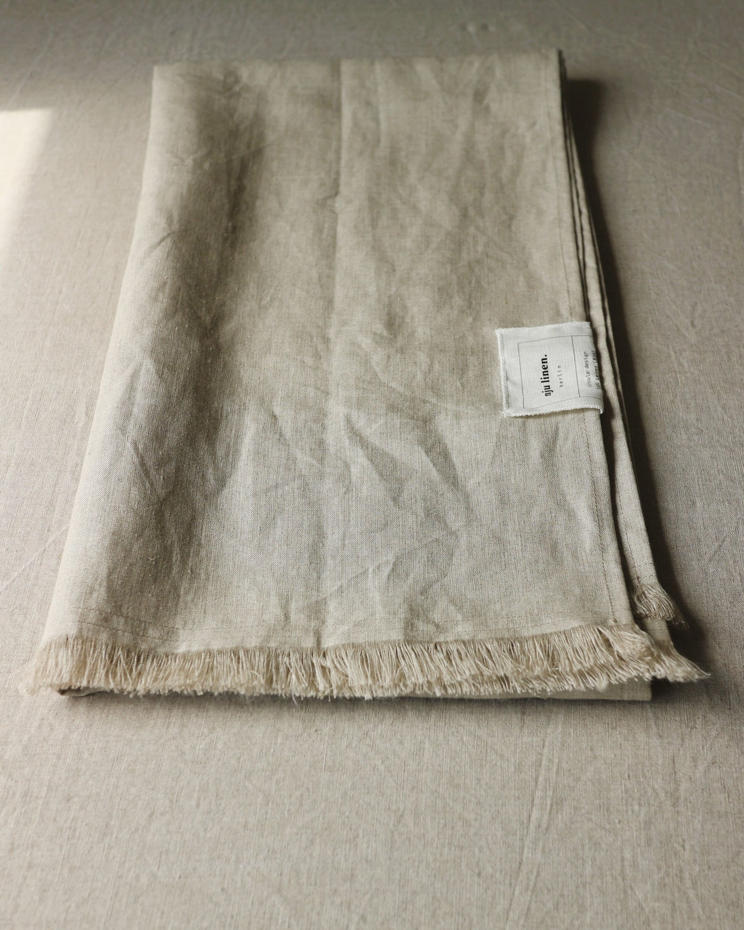 Schal mit Fransen aus reinem Bio-Leinen, Flachs (Undyed)