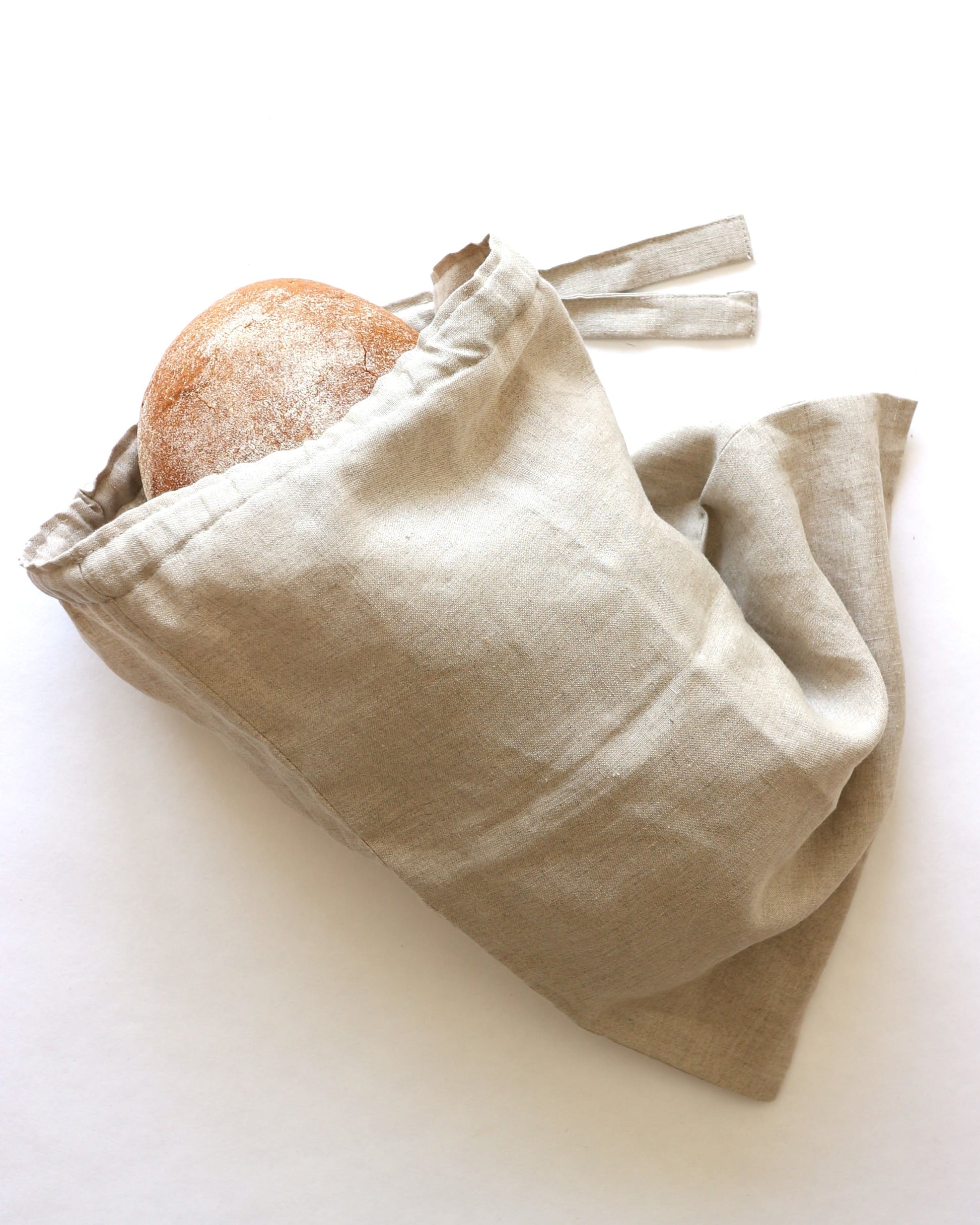 Brotbeutel aus reinem Bio-Leinen in Flachs (UNDYED). Zero Waste aus Berlin – njulinen