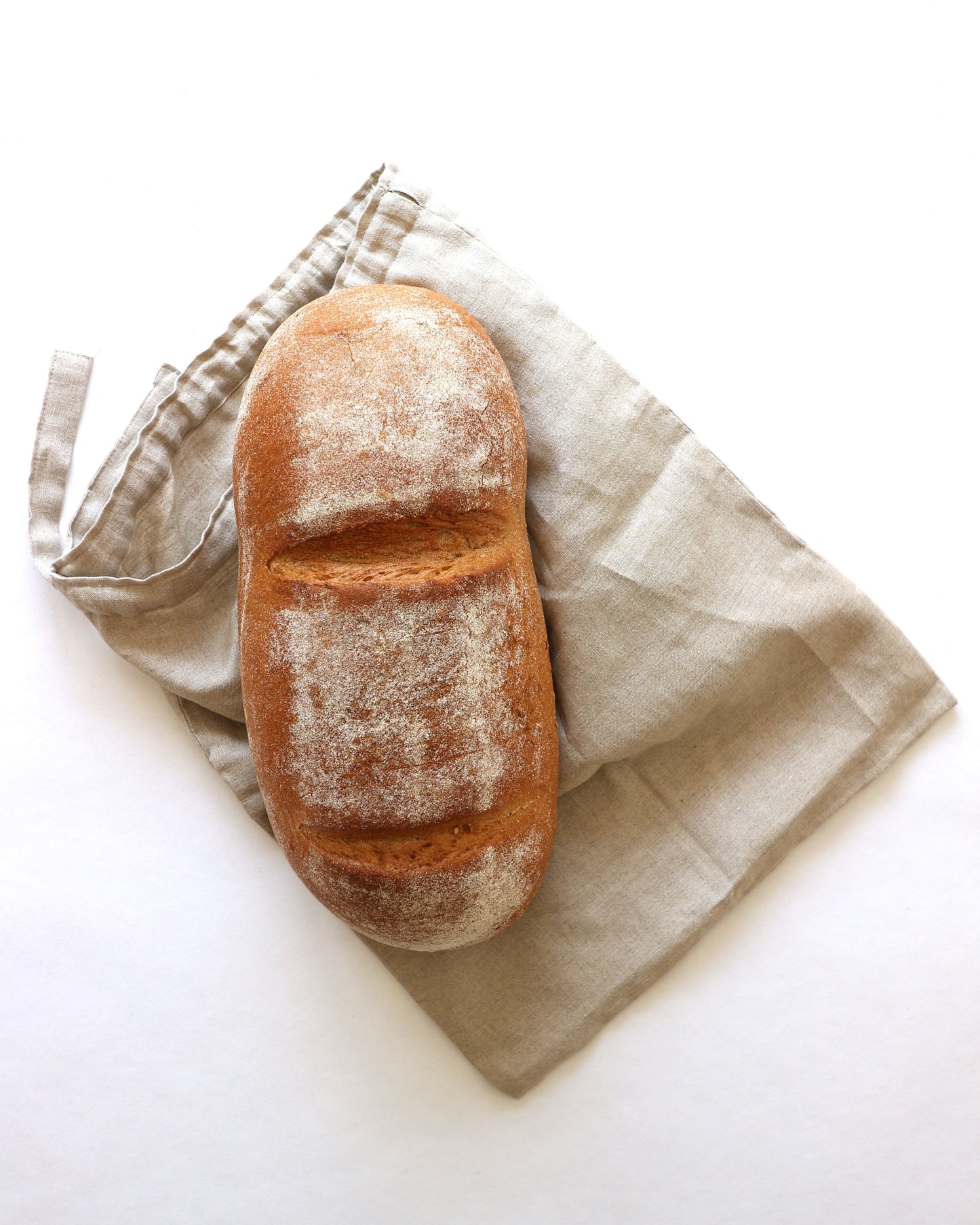 Brotbeutel aus reinem Bio-Leinen, Flachs (UNDYED)