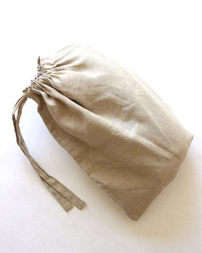 Brotbeutel aus reinem Bio-Leinen, Flachs (UNDYED)