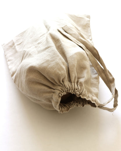 Brotbeutel aus reinem Bio-Leinen, Flachs (UNDYED)
