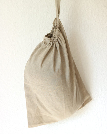 Brotbeutel aus reinem Bio-Leinen, Flachs (UNDYED)