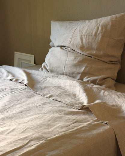 Tagesdecke aus reinem Bio-Leinen, Flachs (UNDYED)