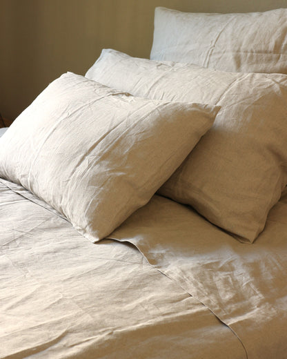 Tagesdecke aus reinem Bio-Leinen, Flachs (UNDYED)