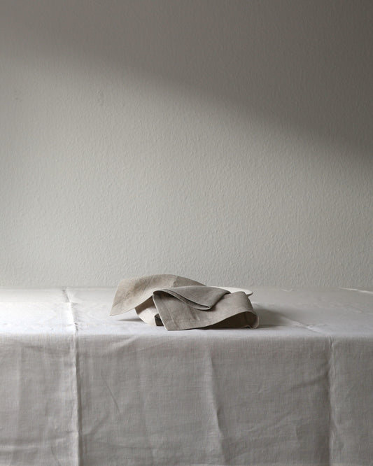 Leinenserviette aus reinem Bio-Leinen, Flachs (UNDYED)