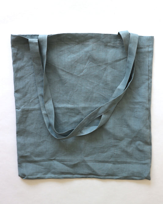 Leinentasche aus reinem Bio-Leinen, Seeblau
