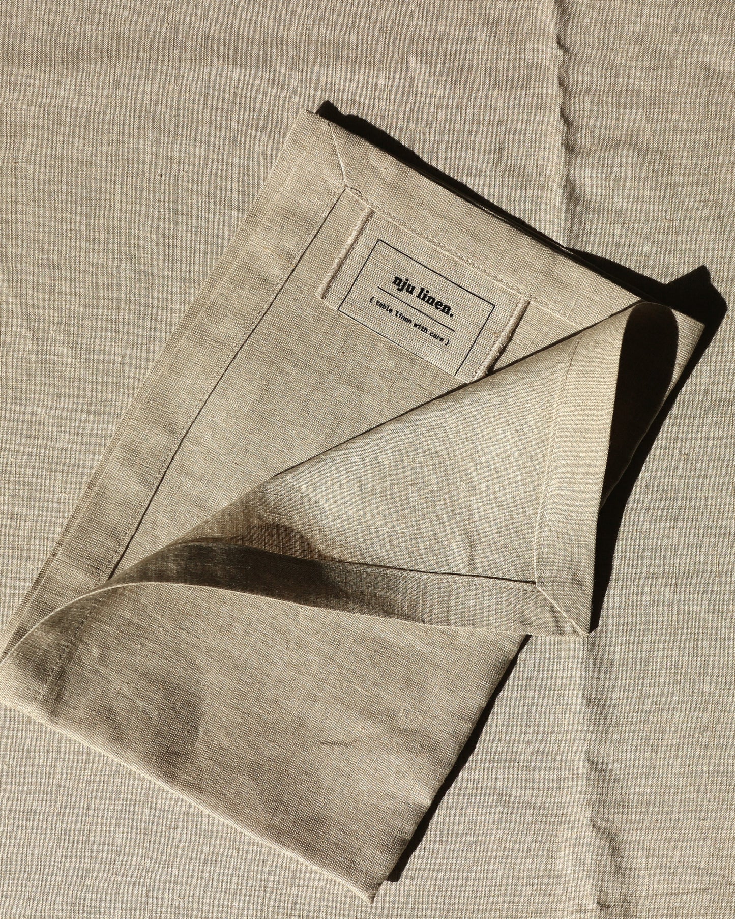 Leinentischdecke aus reinem Bio-Leinen, Flachs (UNDYED)