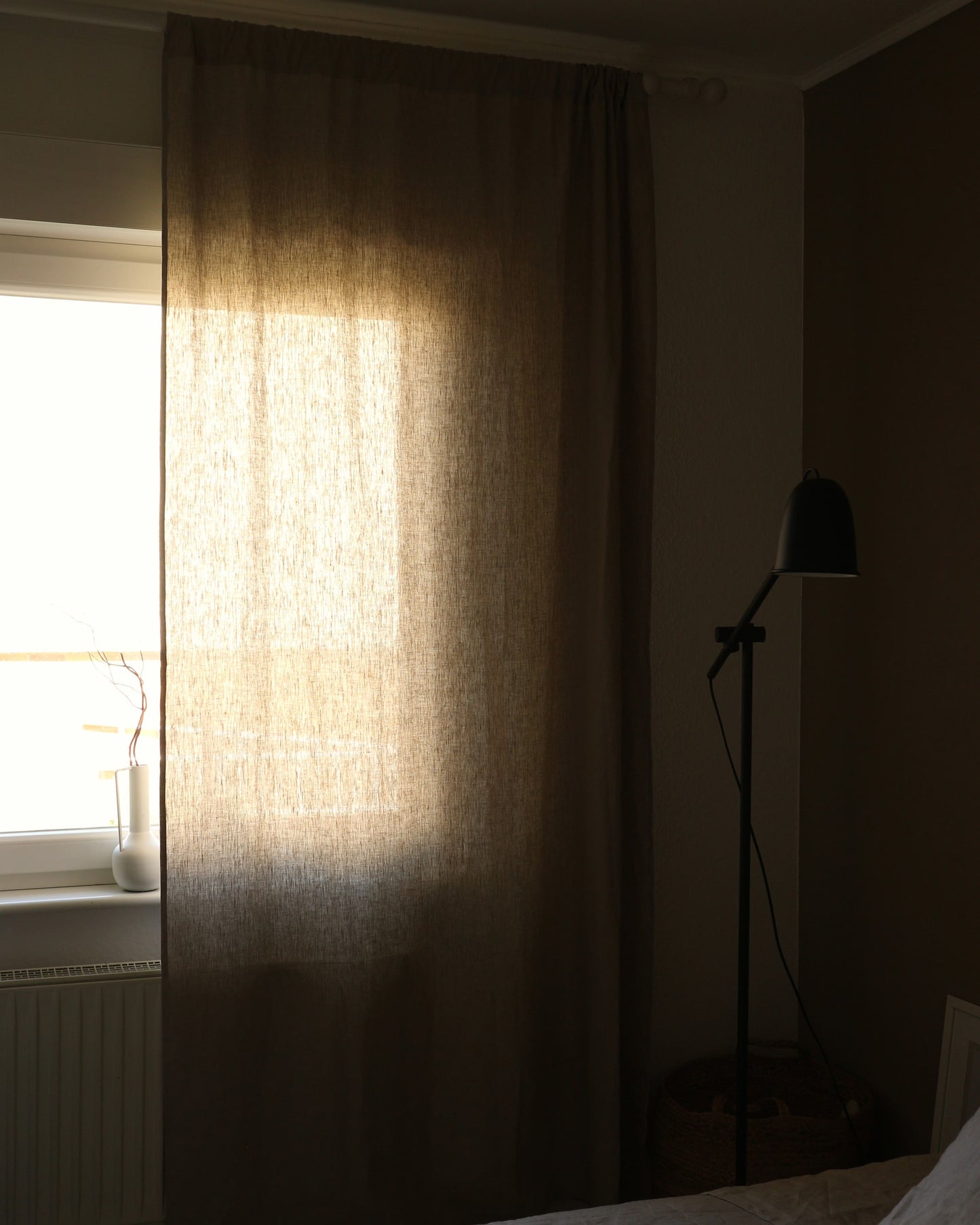 Leinenvorhang aus reinem Bio-Leinen, Flachs (UNDYED)