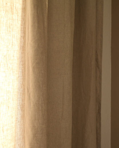 Leinenvorhang aus reinem Bio-Leinen, Flachs (UNDYED)